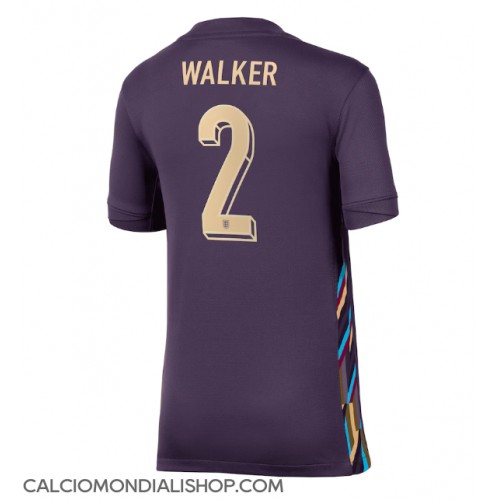 Maglie da calcio Inghilterra Kyle Walker #2 Seconda Maglia Femminile Europei 2024 Manica Corta